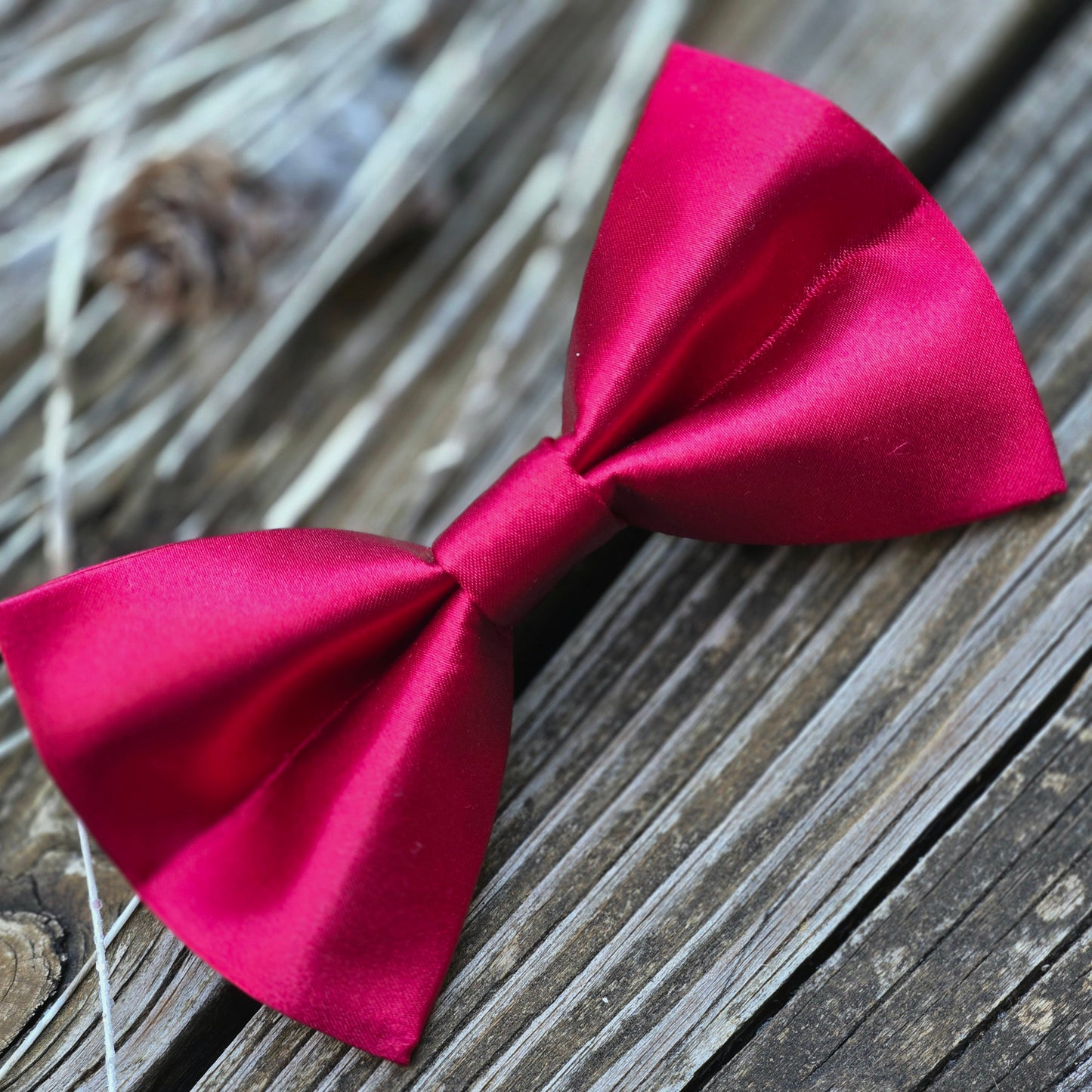 Red Satin Dog Bow Tie