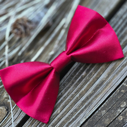 Red Satin Dog Bow Tie