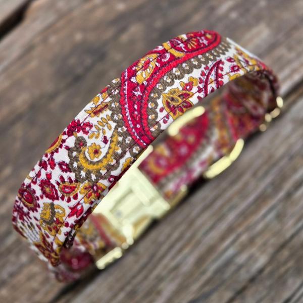 Burgundy Paisley Dog Collar