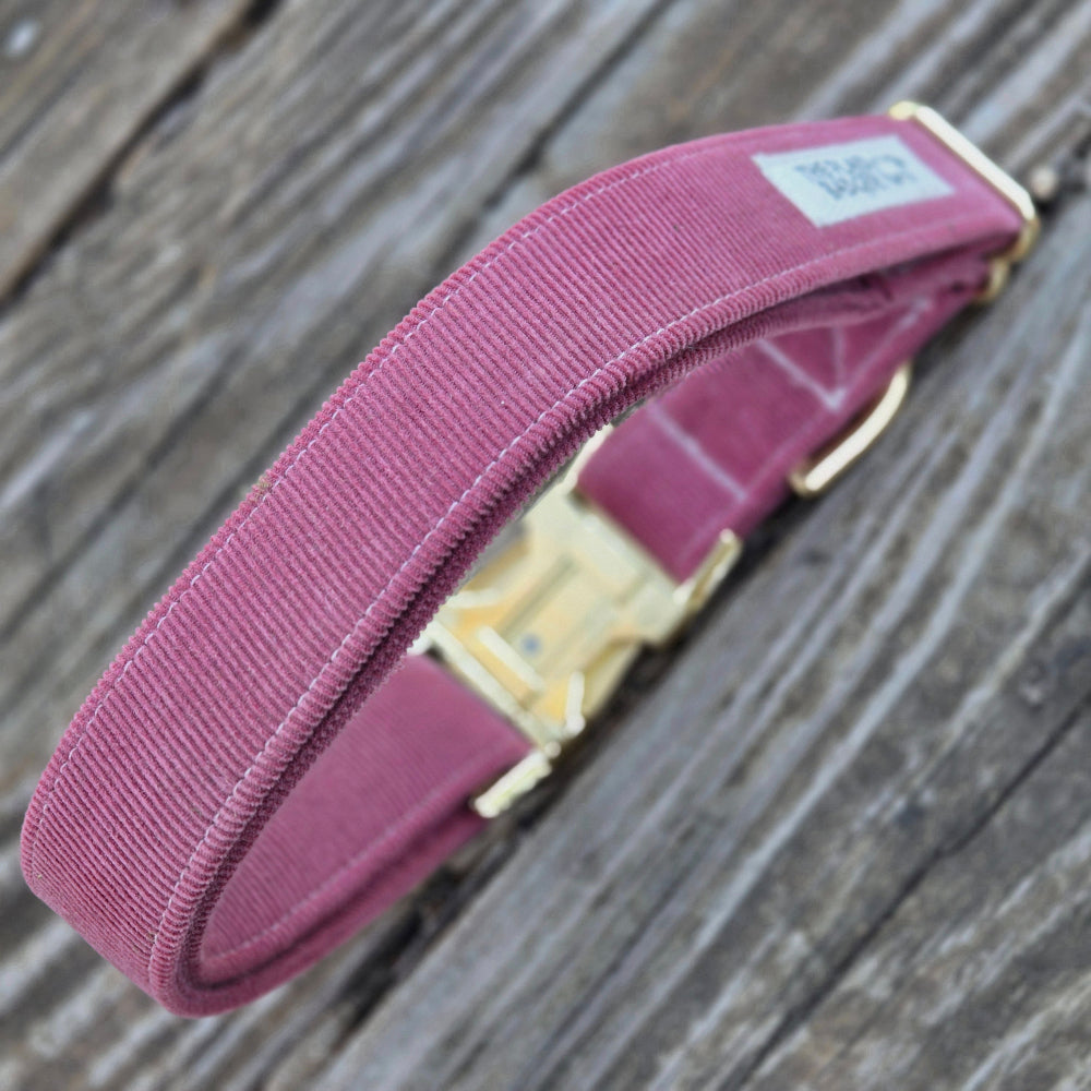 Dusty Rose Corduroy Dog Collar