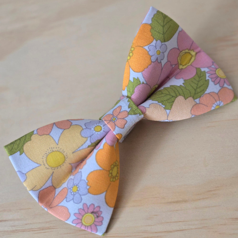 Hippie Floral Dog Bow Tie