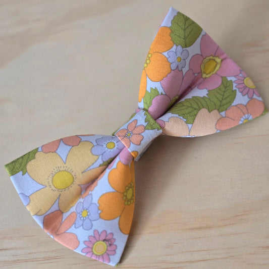 Hippie Floral Dog Bow Tie