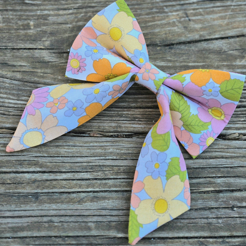 Hippie Floral Fancy Dog Bow