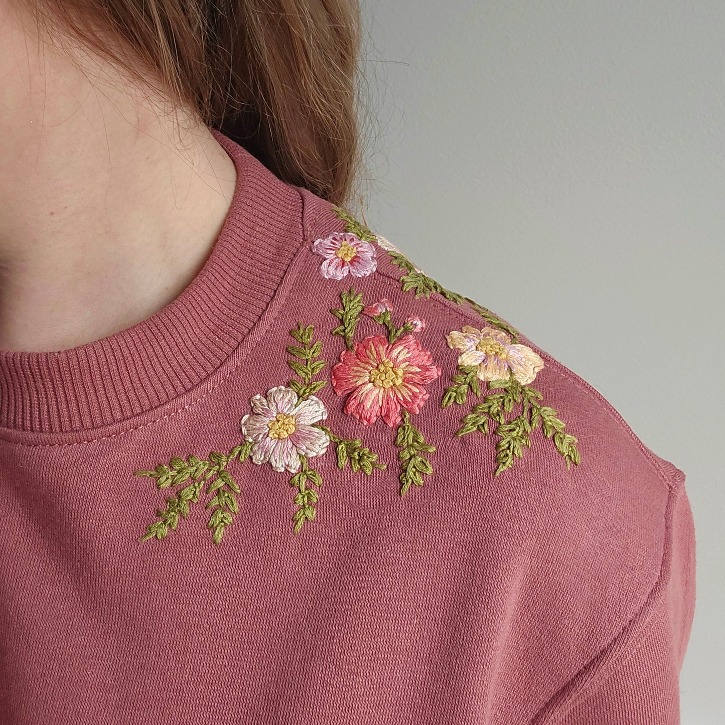 Hand Embroidered Floral Sweatshirt