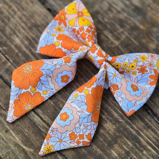 Orange Groovy Fancy Dog Bow