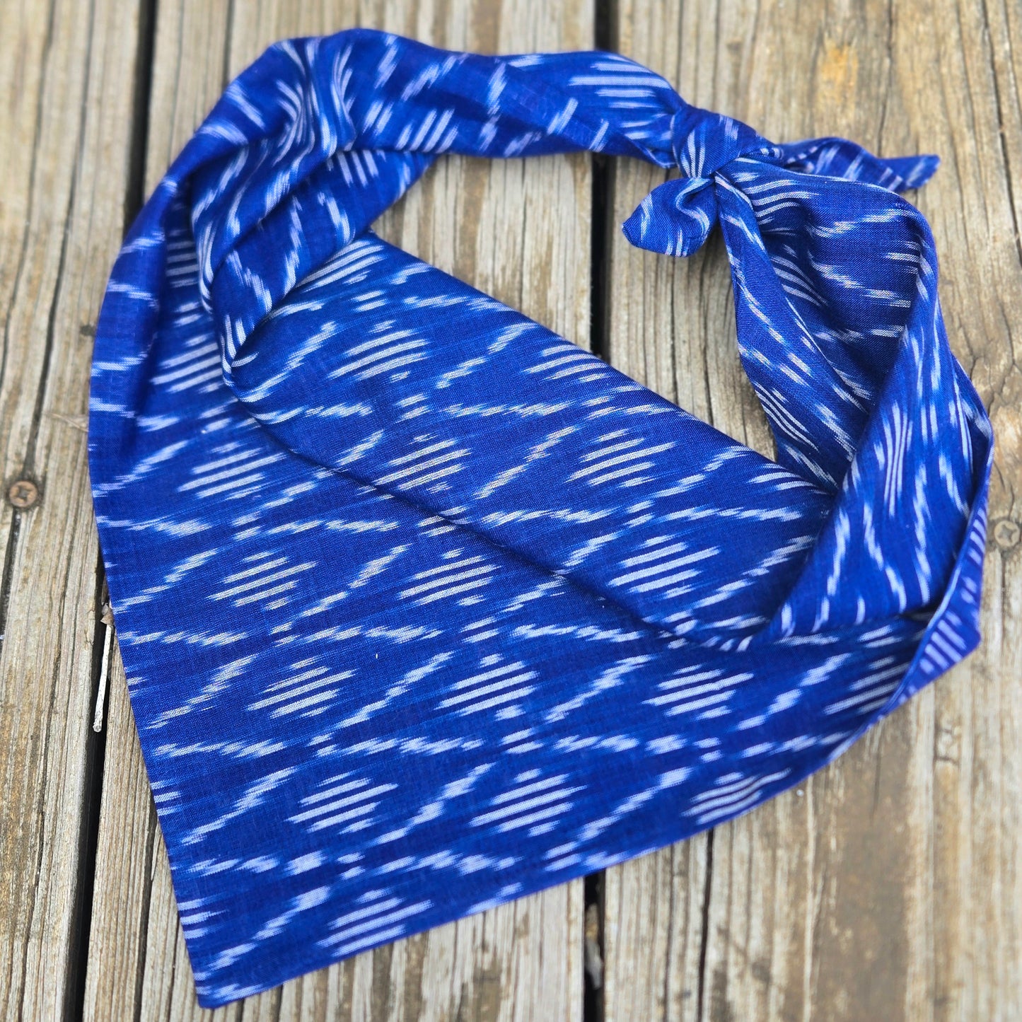 Bright Blue Woven Dog Bandana