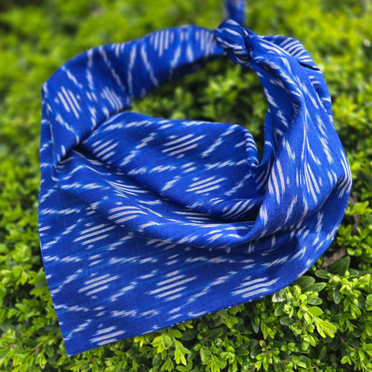 Bright Blue Woven Dog Bandana