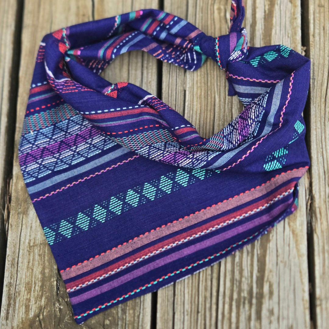 Purple Woven Dog Bandana