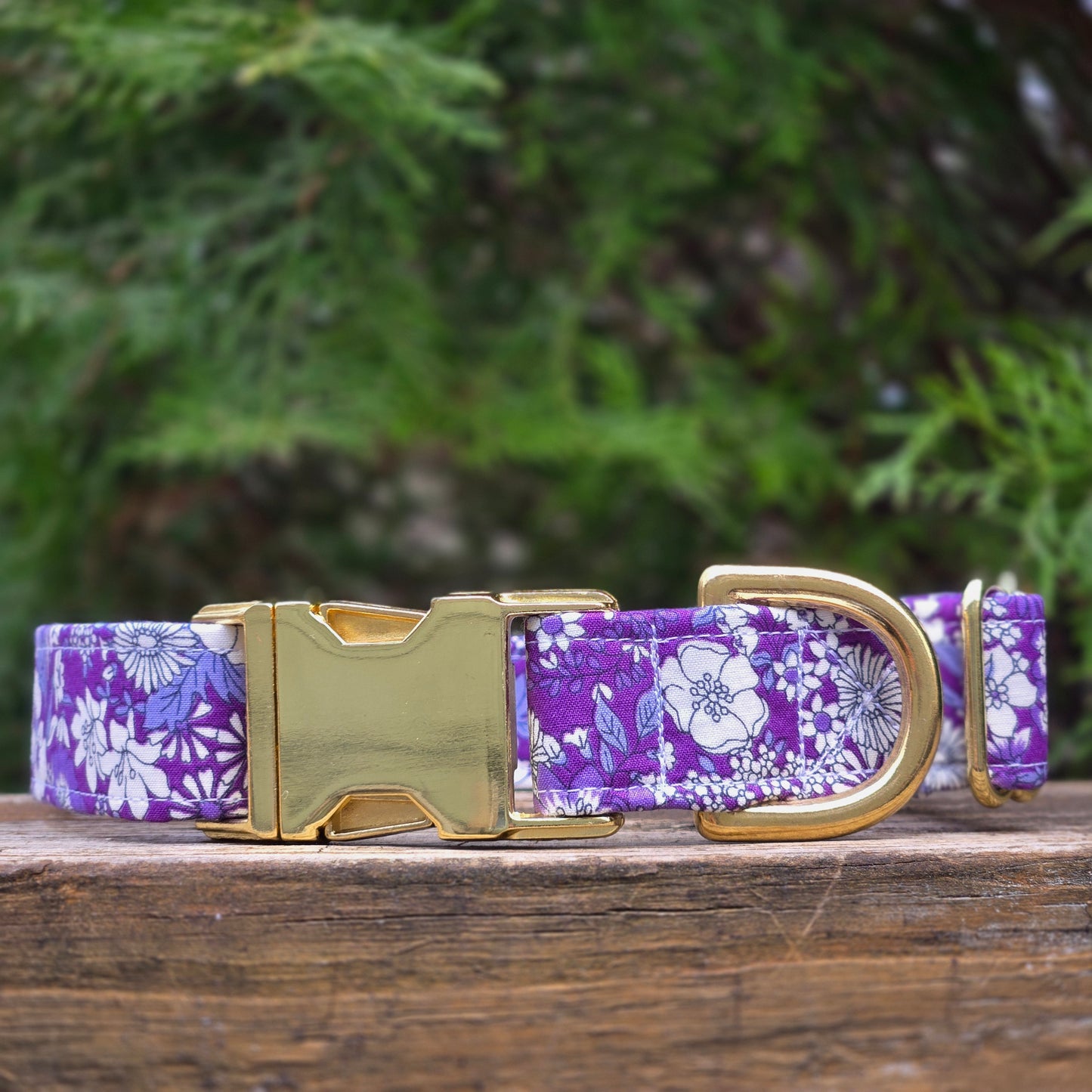 Purple Floral Dog Collar