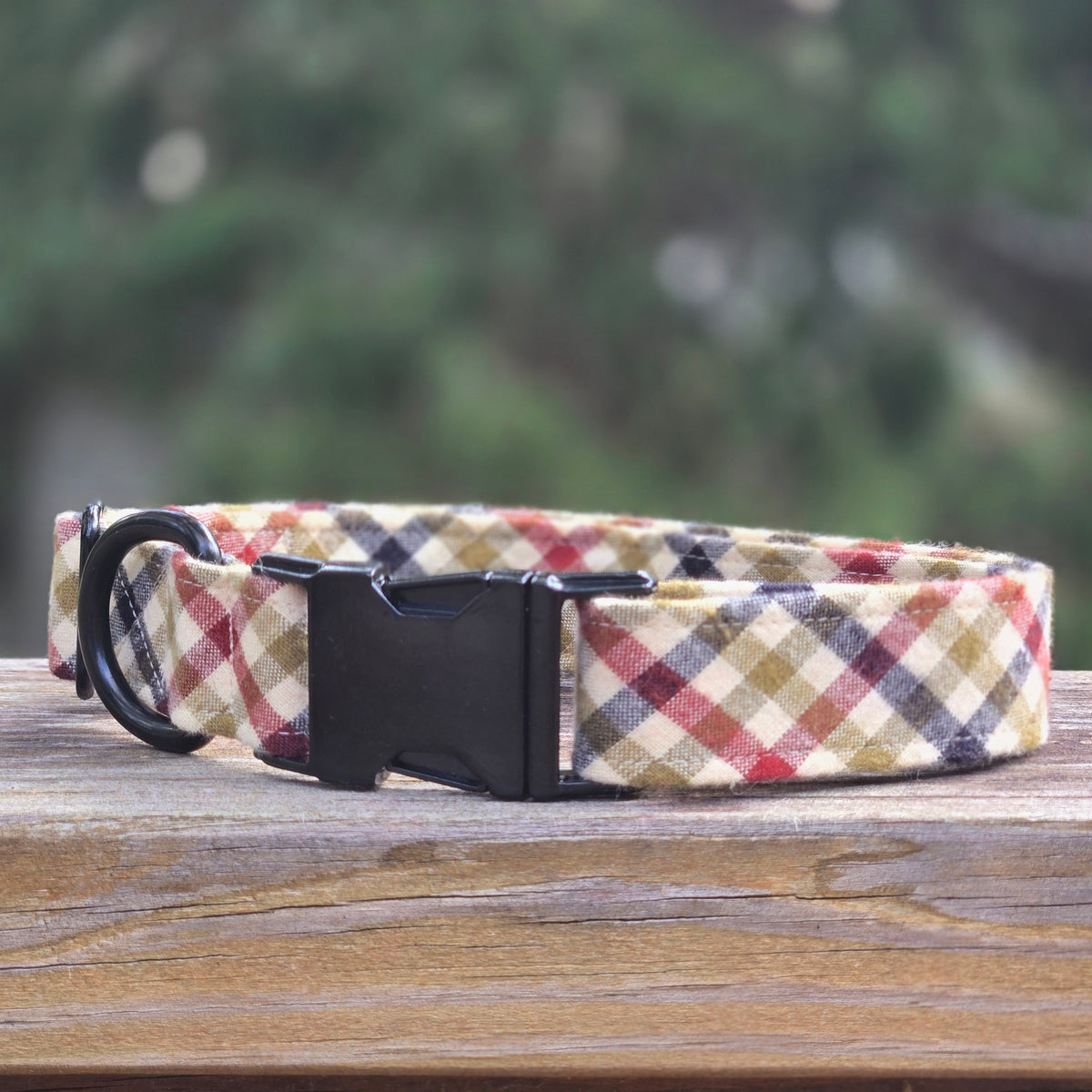Barnwood Plaid Dog Collar