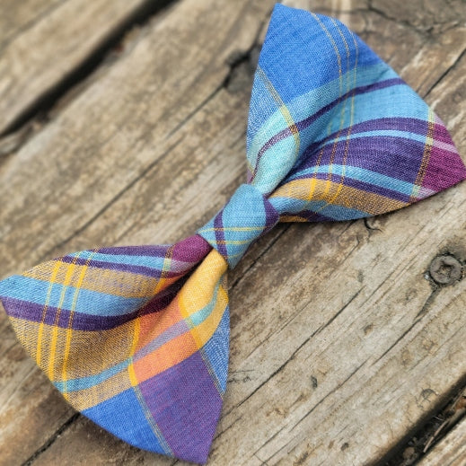 Madras Dog Bow Tie