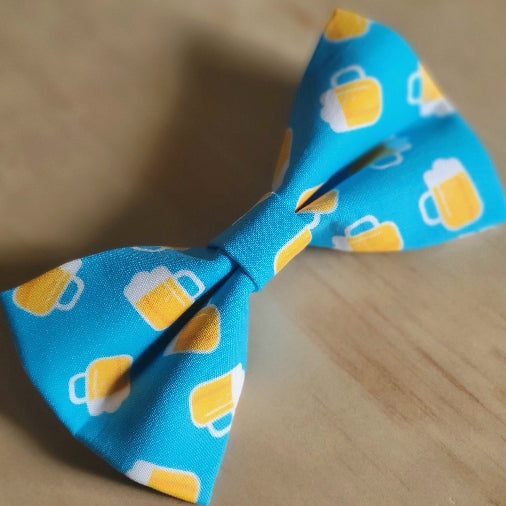 Beer Mug Dog Bow Tie - Turquoise