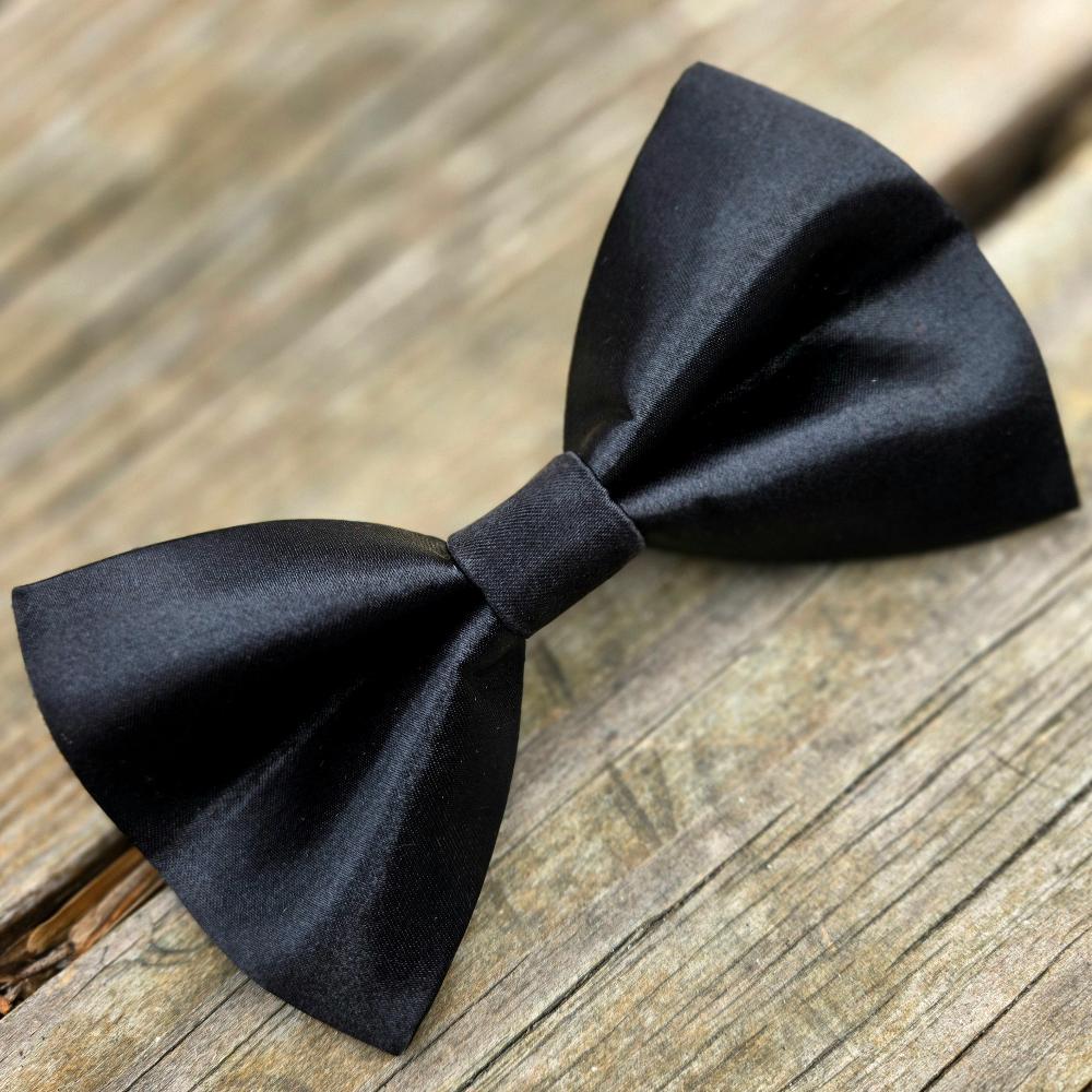 Black Satin Dog Bow Tie
