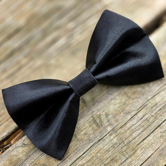Black Satin Dog Bow Tie