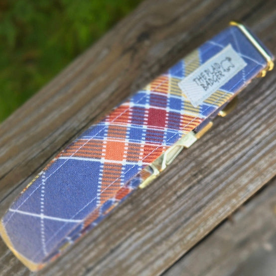 Blue Fall Plaid Dog Collar