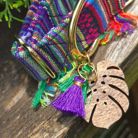 Purple Multicolor Boho Fringe Dog Collar