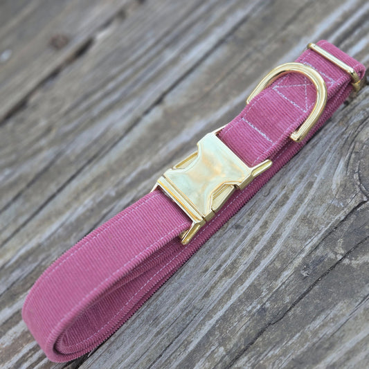 Dusty Rose Corduroy Dog Collar