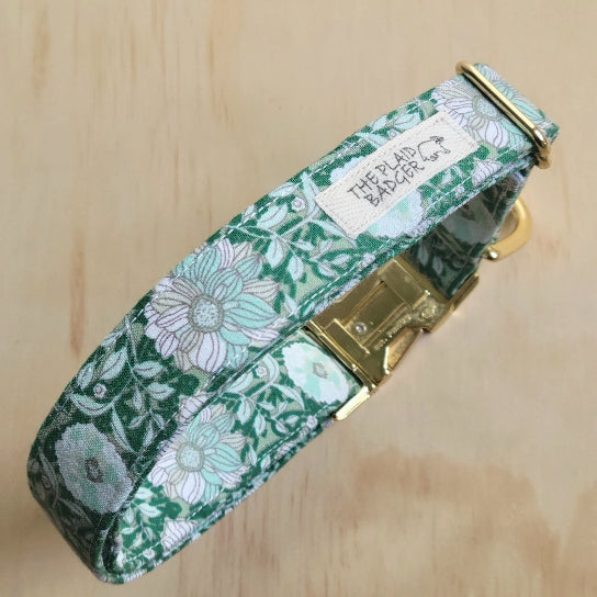 Seconds Sale - Emerald Primrose Dog Collar