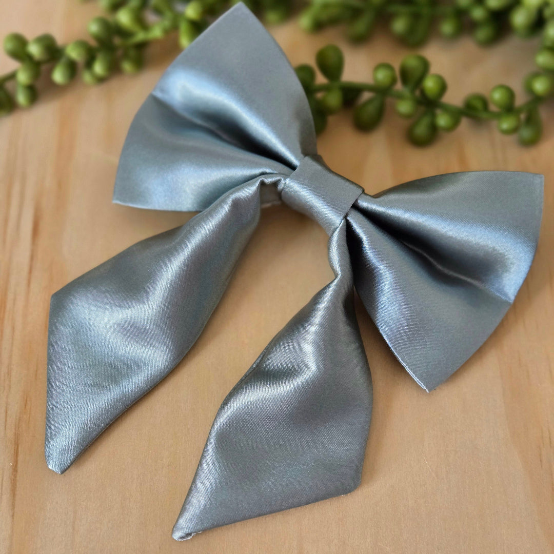 Eucalyptus Satin Fancy Dog Bow