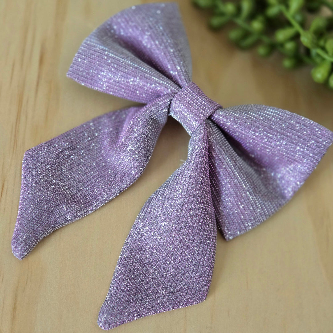Glittering Orchid Fancy Dog Bow