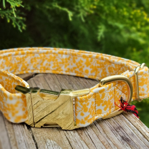 Seconds Sale - Goldenrod Floral Dog Collar