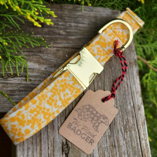 Seconds Sale - Goldenrod Floral Dog Collar