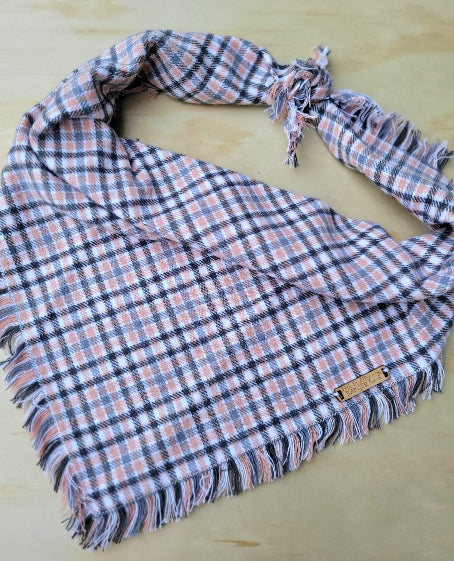 Blush and Gray Dog Bandana