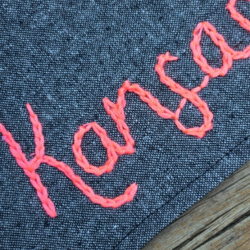Kansas City Embroidered Dog Bandana - Black