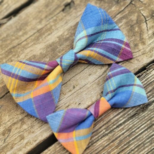 Madras Dog Bow Tie
