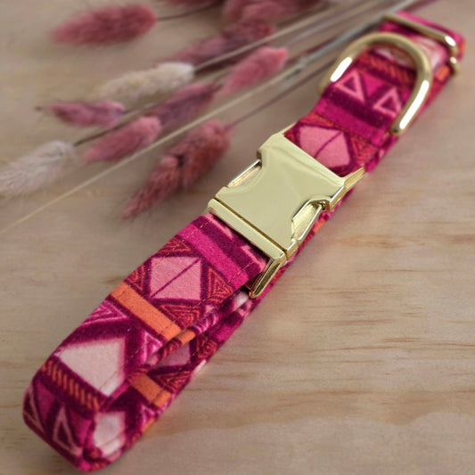 Magenta Aztec Dog Collar