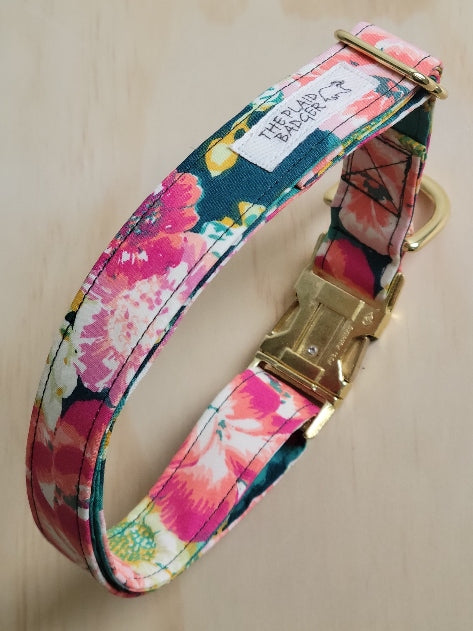 Bohemian Rose Dog Collar - Jade
