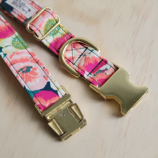 Bohemian Rose Dog Collar - Jade