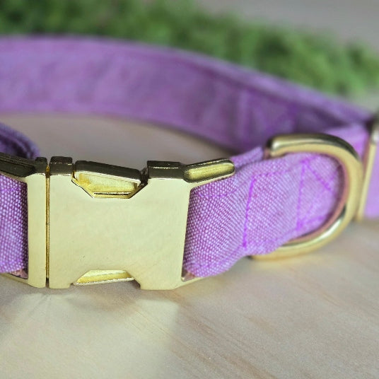 Orchid Linen Dog Collar