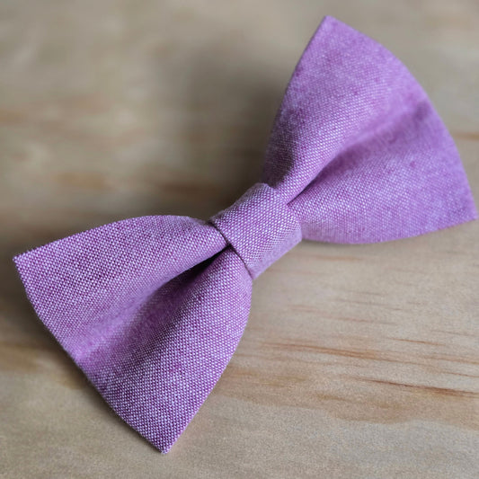 Orchid Linen Dog Bow Tie