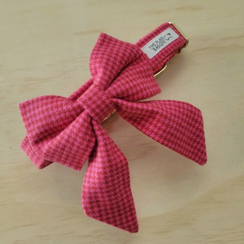 Pink Houndstooth Dog Collar