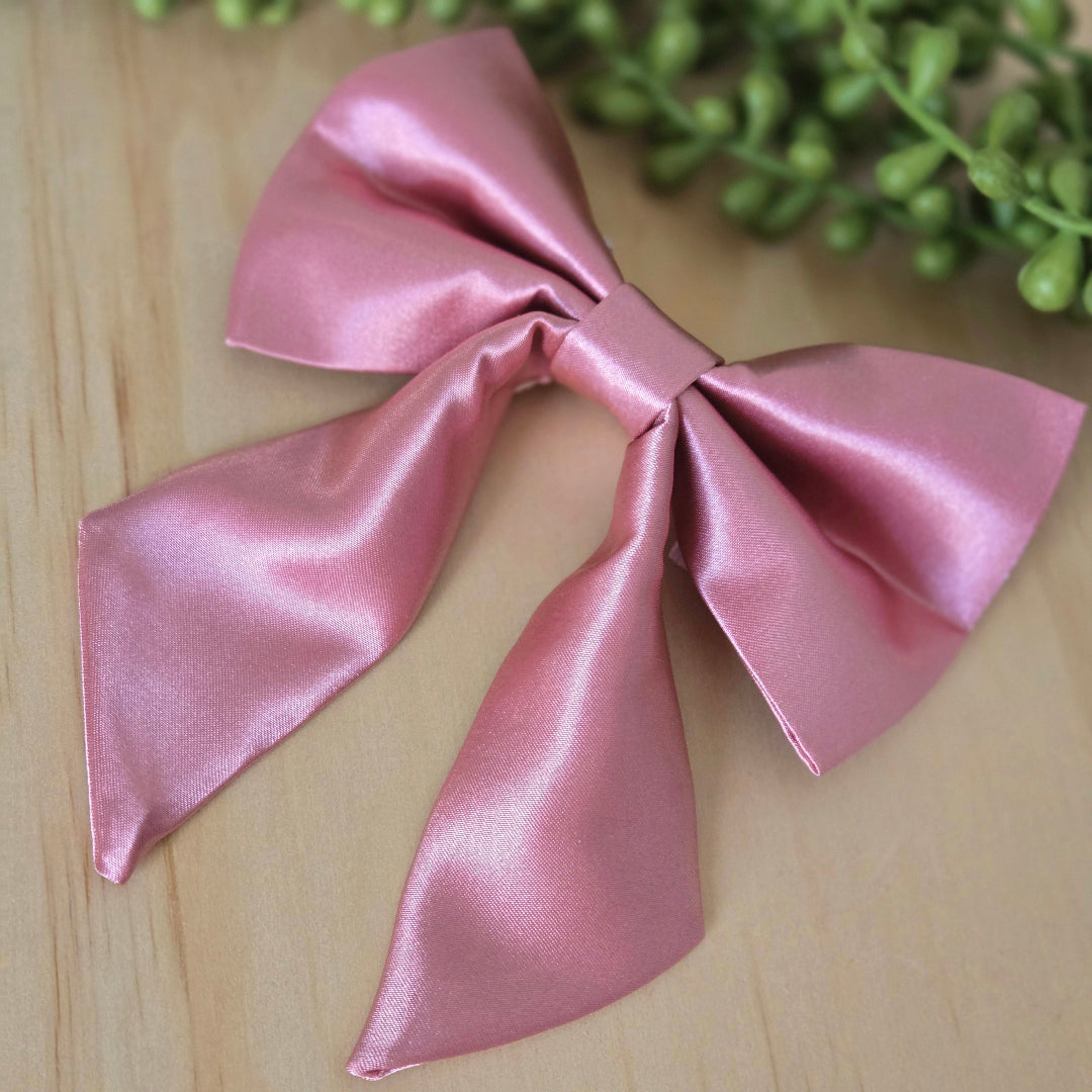 Pink Satin Fancy Dog Bow