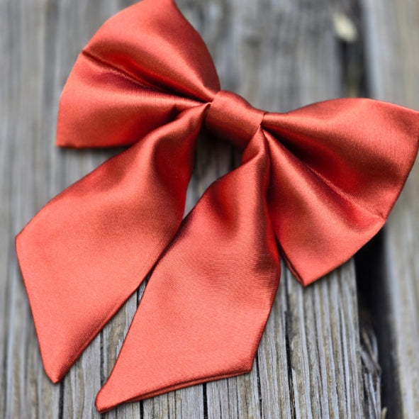 Rust Satin Fancy Dog Bow