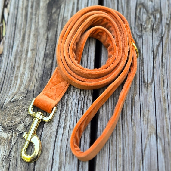 Velvet Dog Leash - Pumpkin