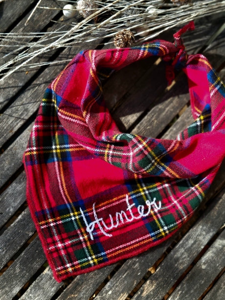 Traditional Christmas Plaid Dog Bandana