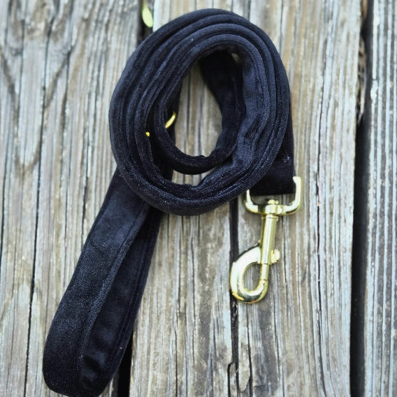Velvet Dog Leash - Black