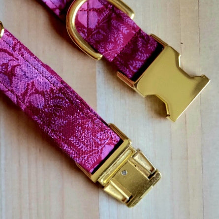 Sangria Floral Vintage Dog Collar