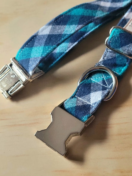 Winter Chill Plaid Dog Collar