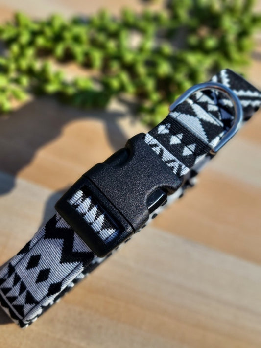 black and white aztec dog collar