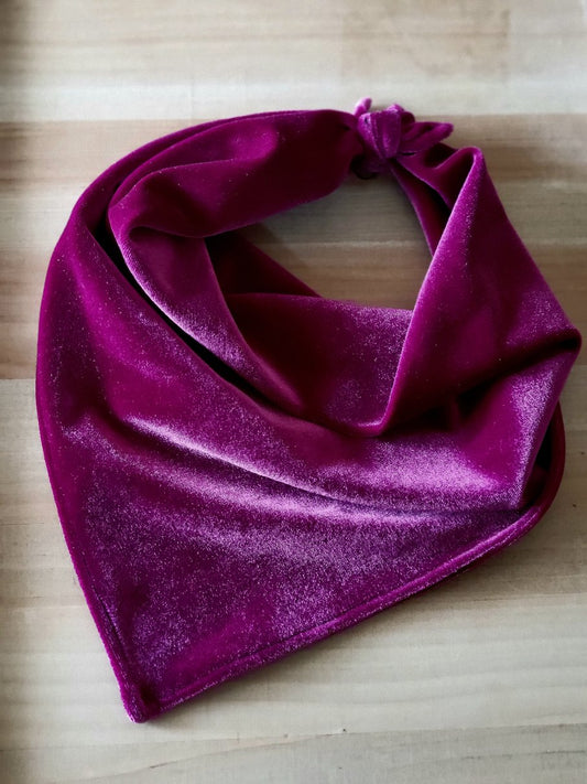luxurious Magenta velvet dog banana, soft, lovely drape