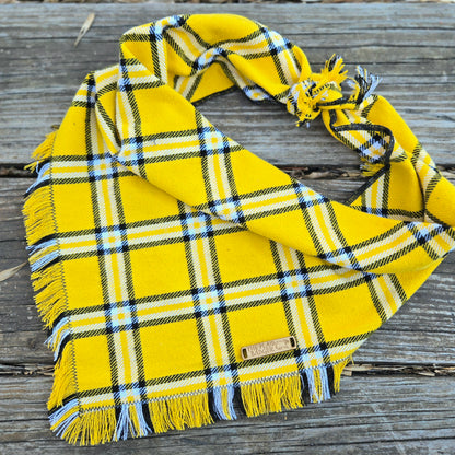 Black and Yellow Plaid Dog Bandana