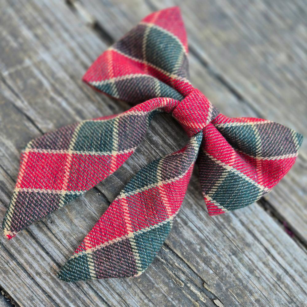 Hearth Plaid Fancy Dog Bow