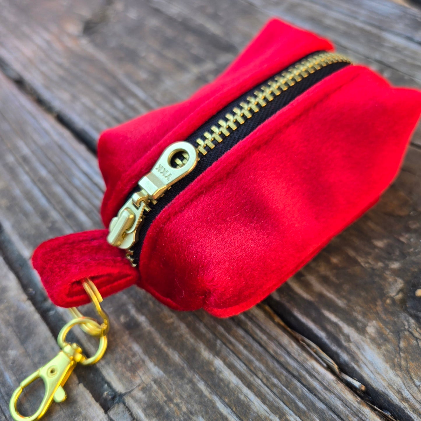 Velvet Waste Bag Holder - Holiday Red