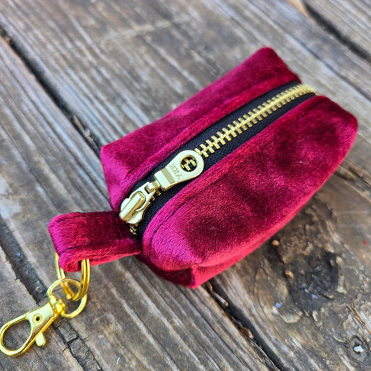 Velvet Waste Bag Holder - Cranberry