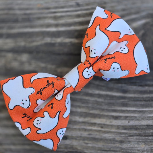Spooky Ghosts Dog Bow Tie