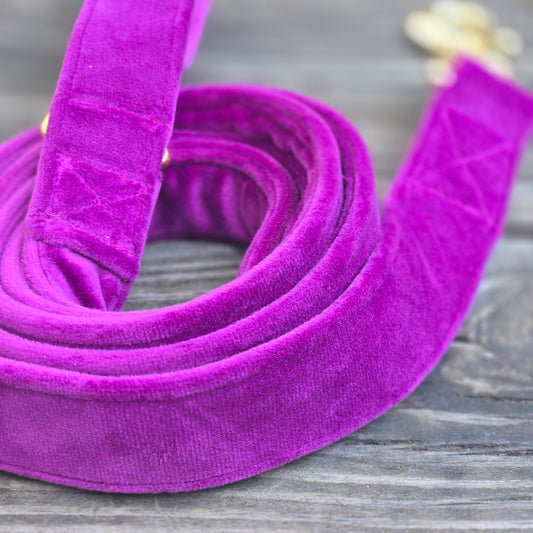 Velvet Dog Leash - Sangria